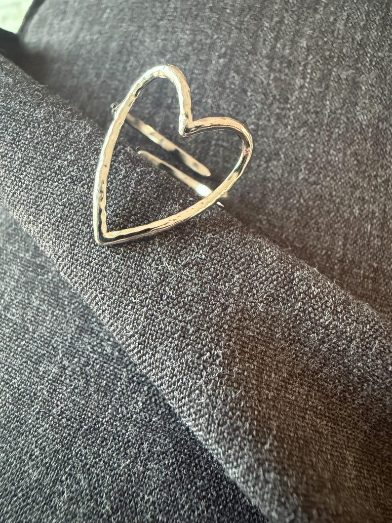 Hollow Heart Stainless Steel Ring – Adjustable Perfect Women’s Ring